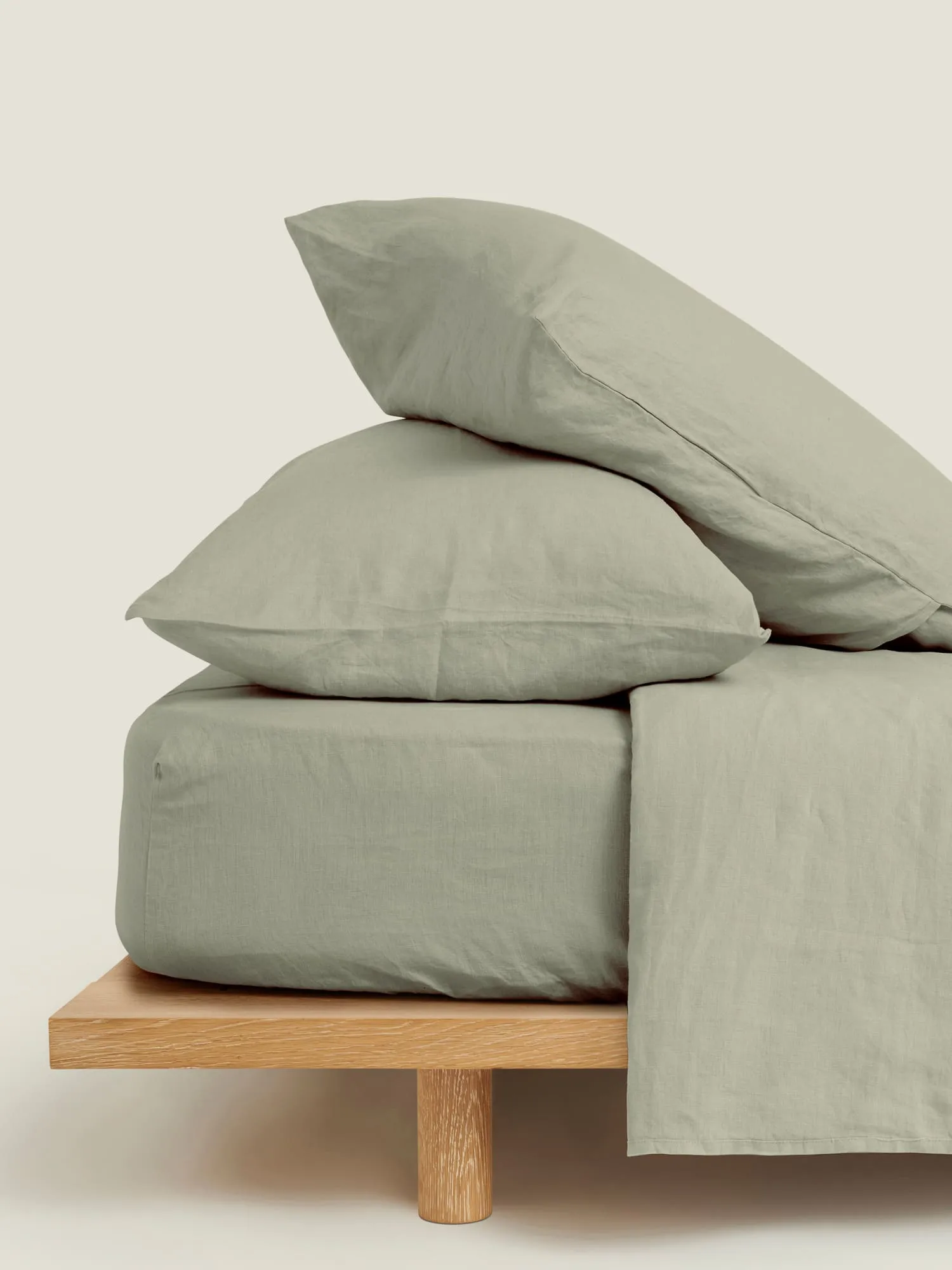 100% Linen Pillowcase Set (of two) in Sage