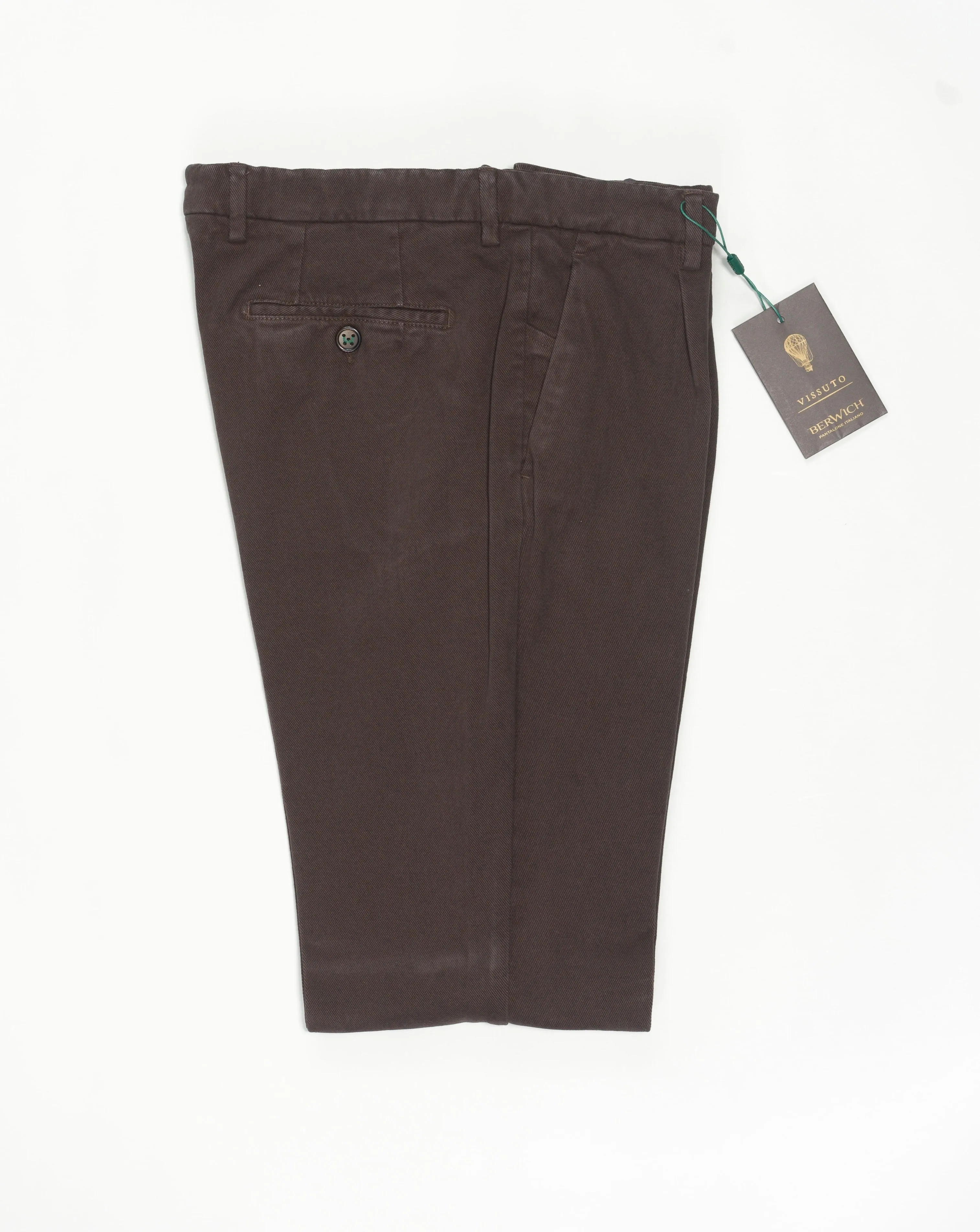 Berwich Garment Dyed Heavy Cotton Chinos / Moro