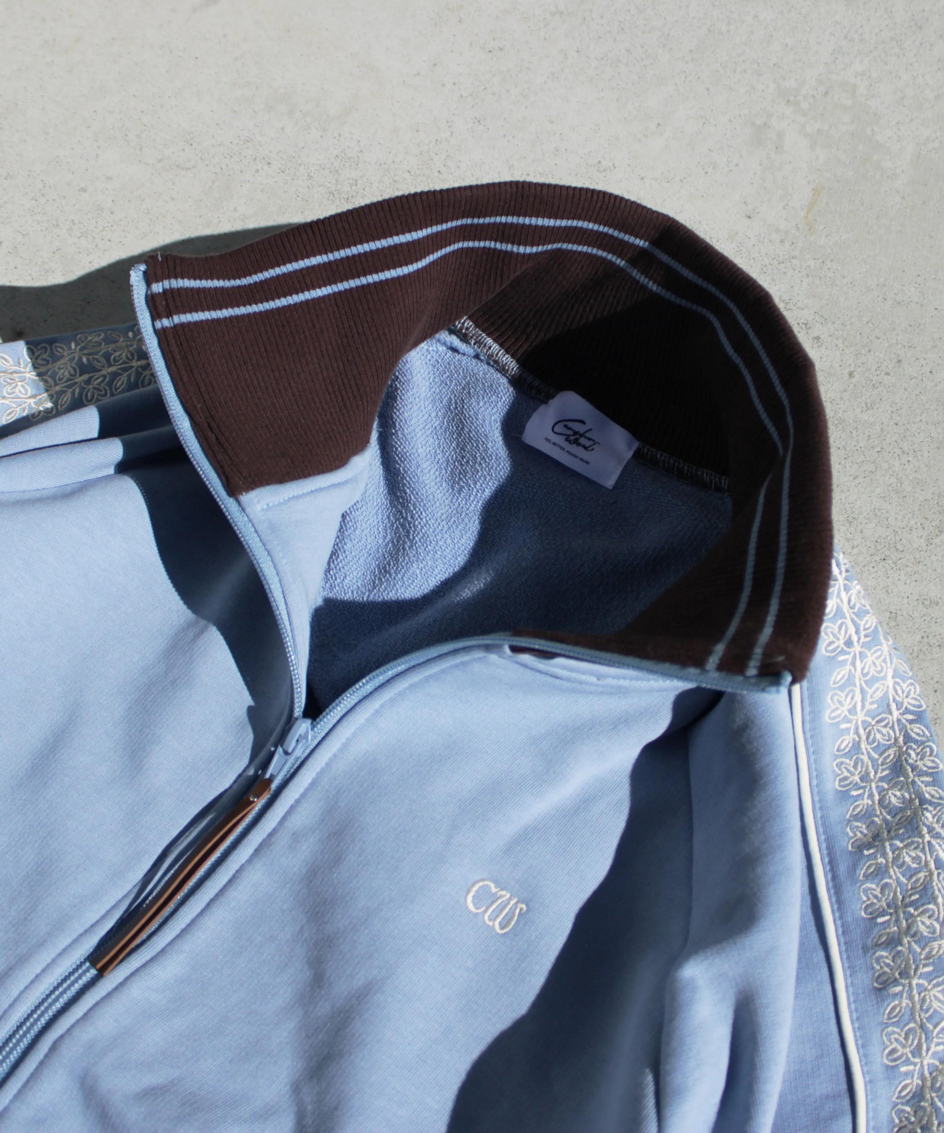 flower embroidery line track jacket