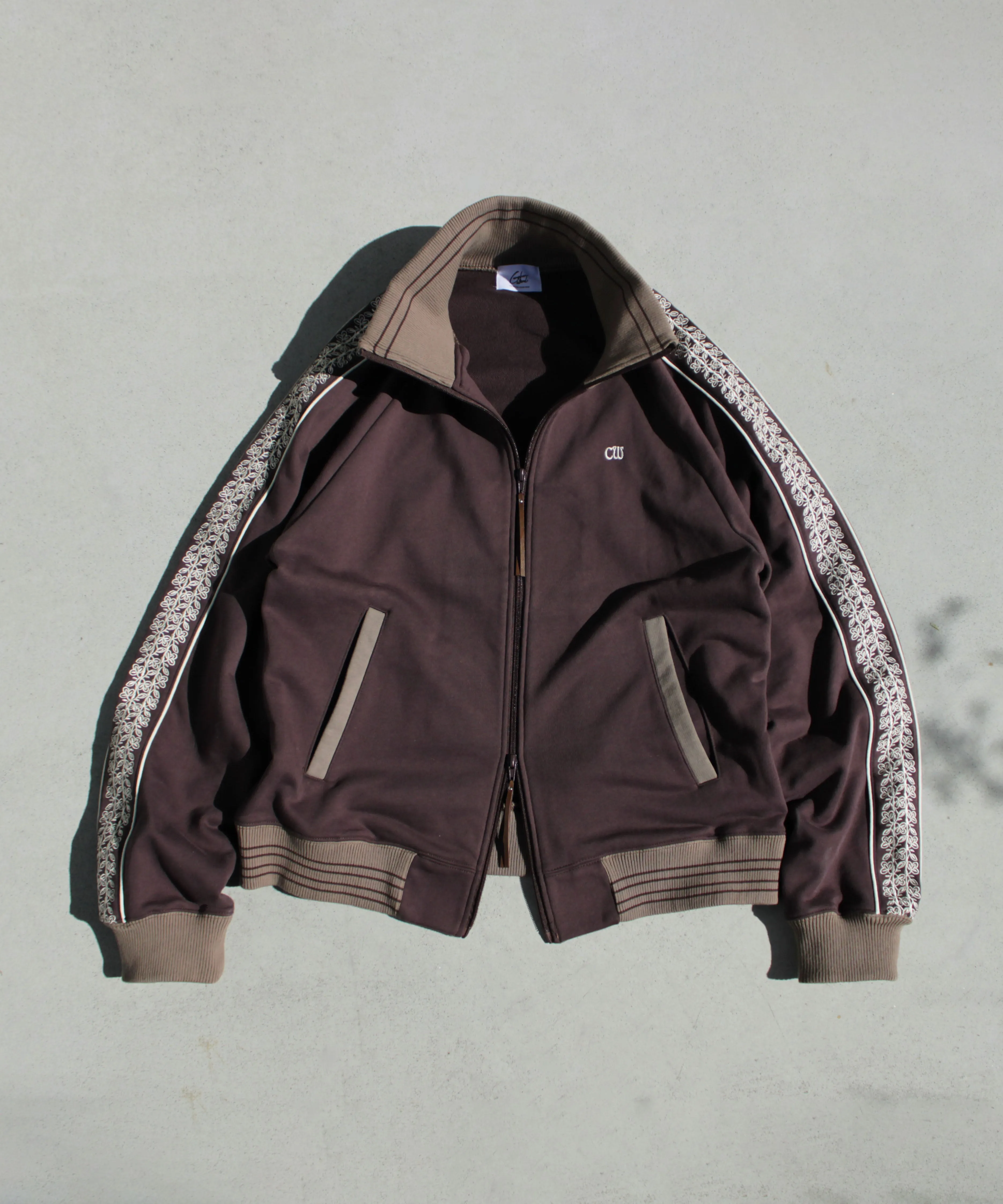 flower embroidery line track jacket