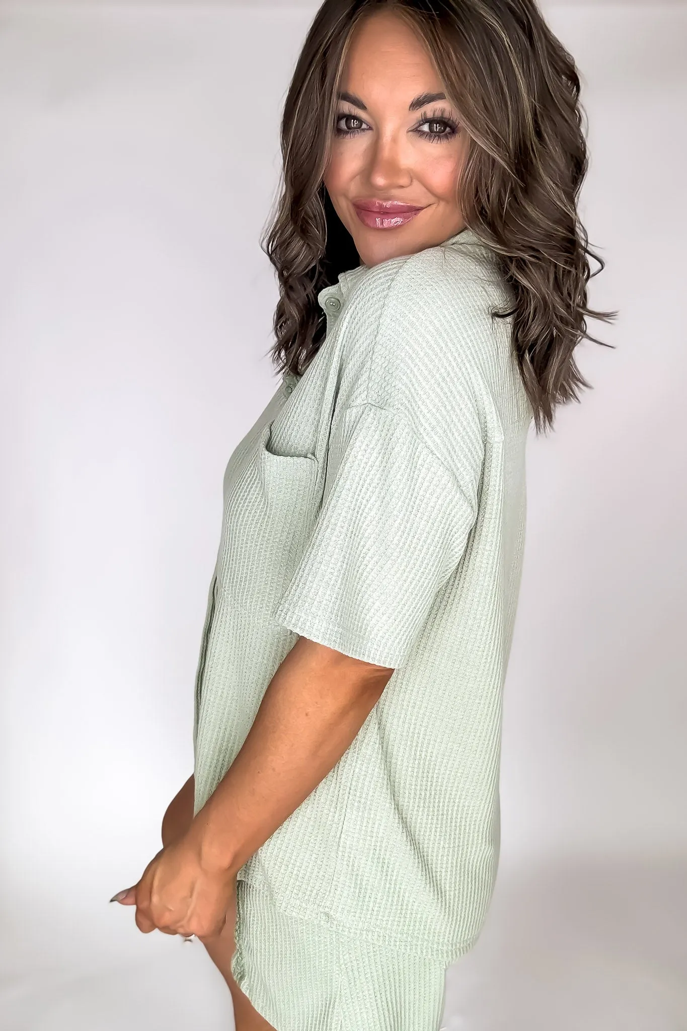 Fun People Light Sage Detail Top
