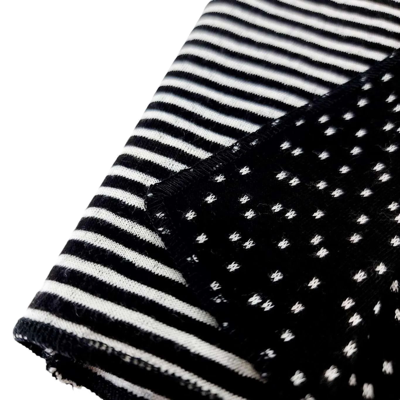 Knit Scarf - Oblong - Reversible (Black White) by Dana Herbert