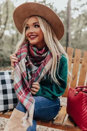 Never Too Toasty Plaid Blanket Scarf
