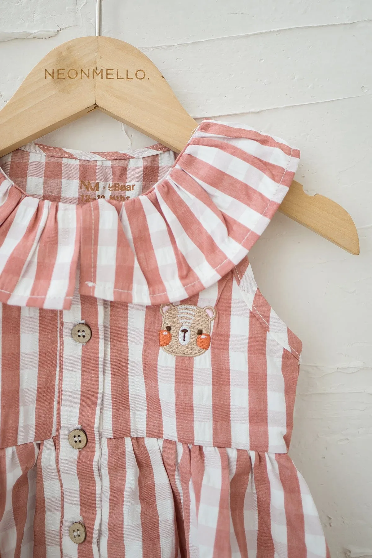NM X LEBEAR BLISS GINGHAM DRESS IN MAUVE