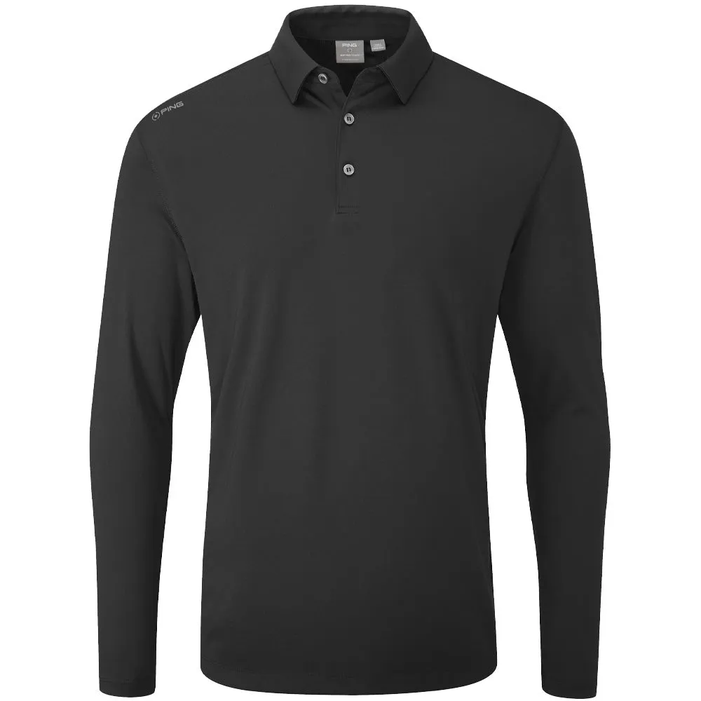 Ping Elemental Long Sleeved Polo Shirt - Black