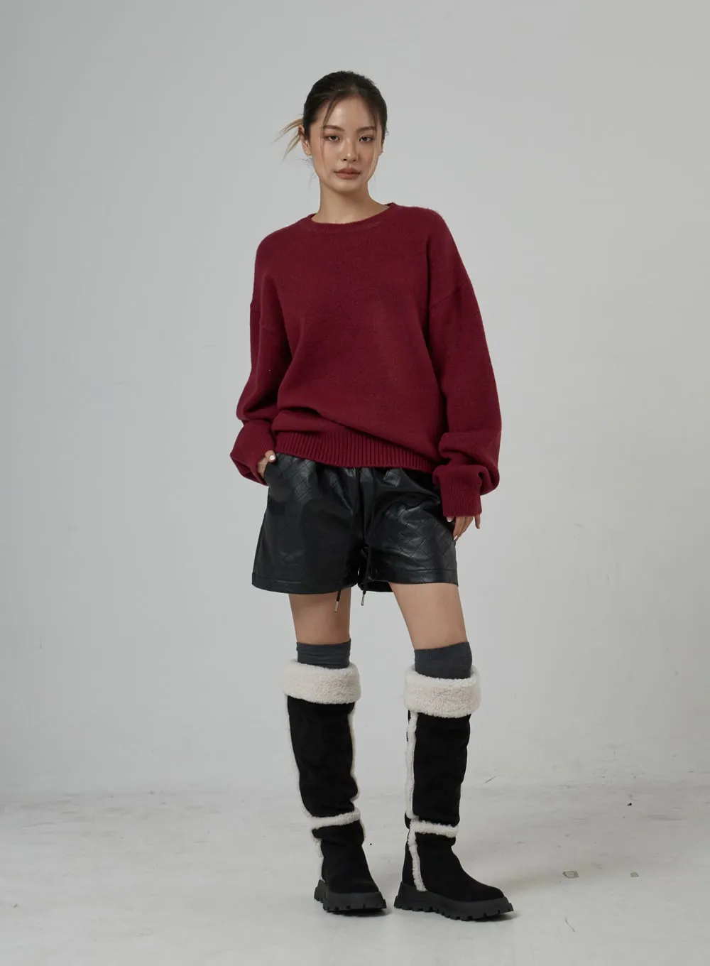 Quilted Faux Leather Shorts CD30