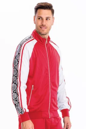 Red Snake Side Print Track Jacket