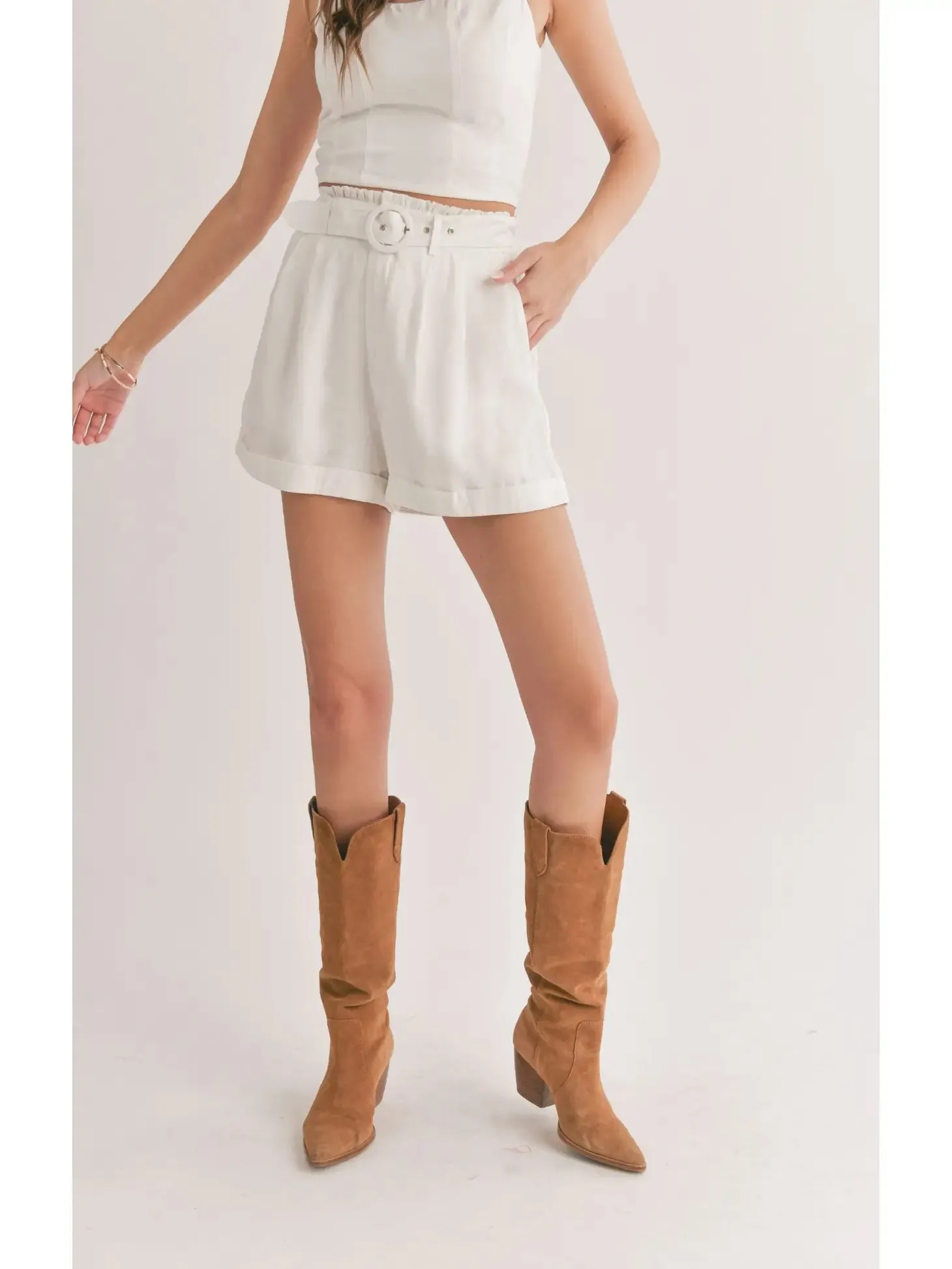 Sadie & Sage Dunes Belted Shorts