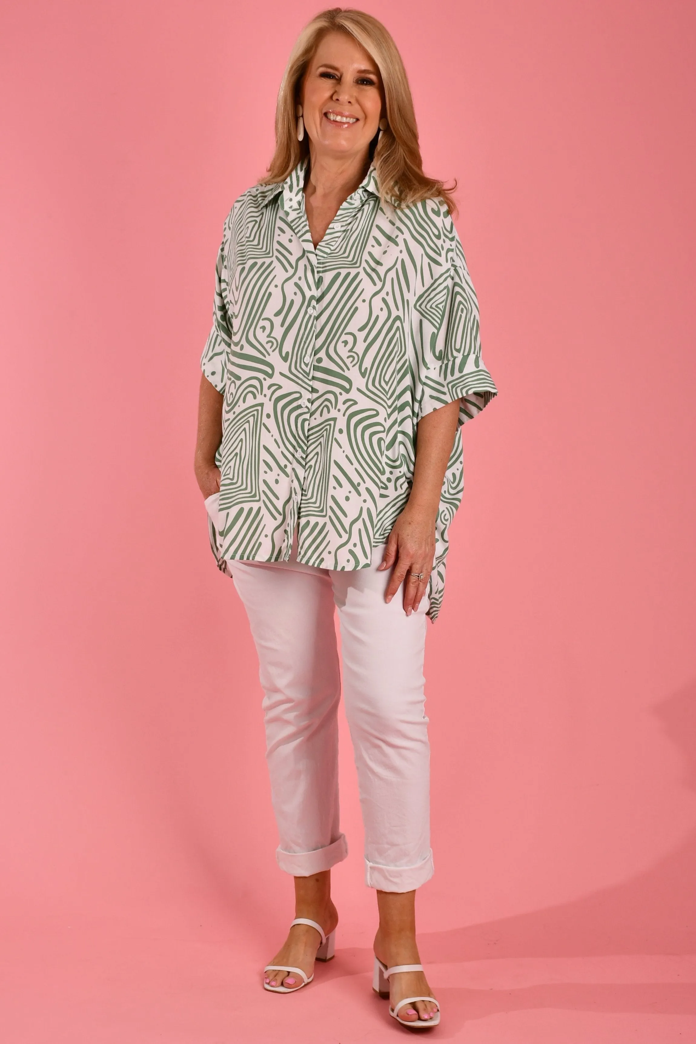 VBLT201 - SAILING SHIRT - SAGE SQUIGGLE