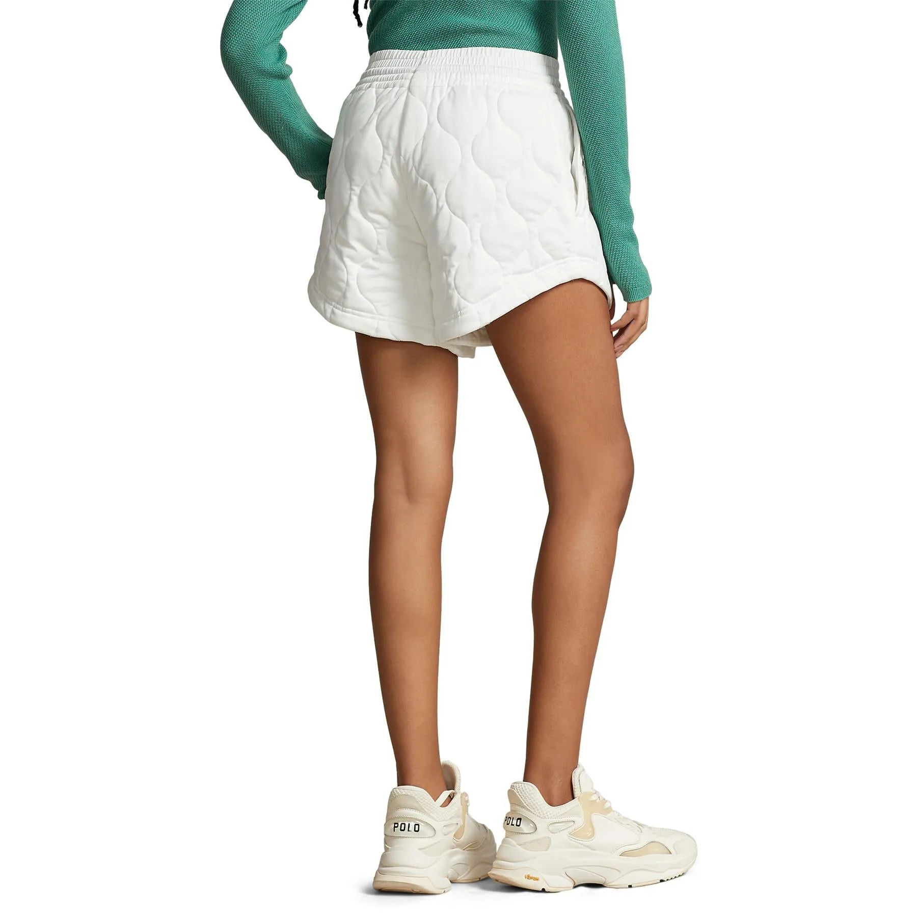 Womens Quilted Cotton Drawstring Short Paper White - SS23