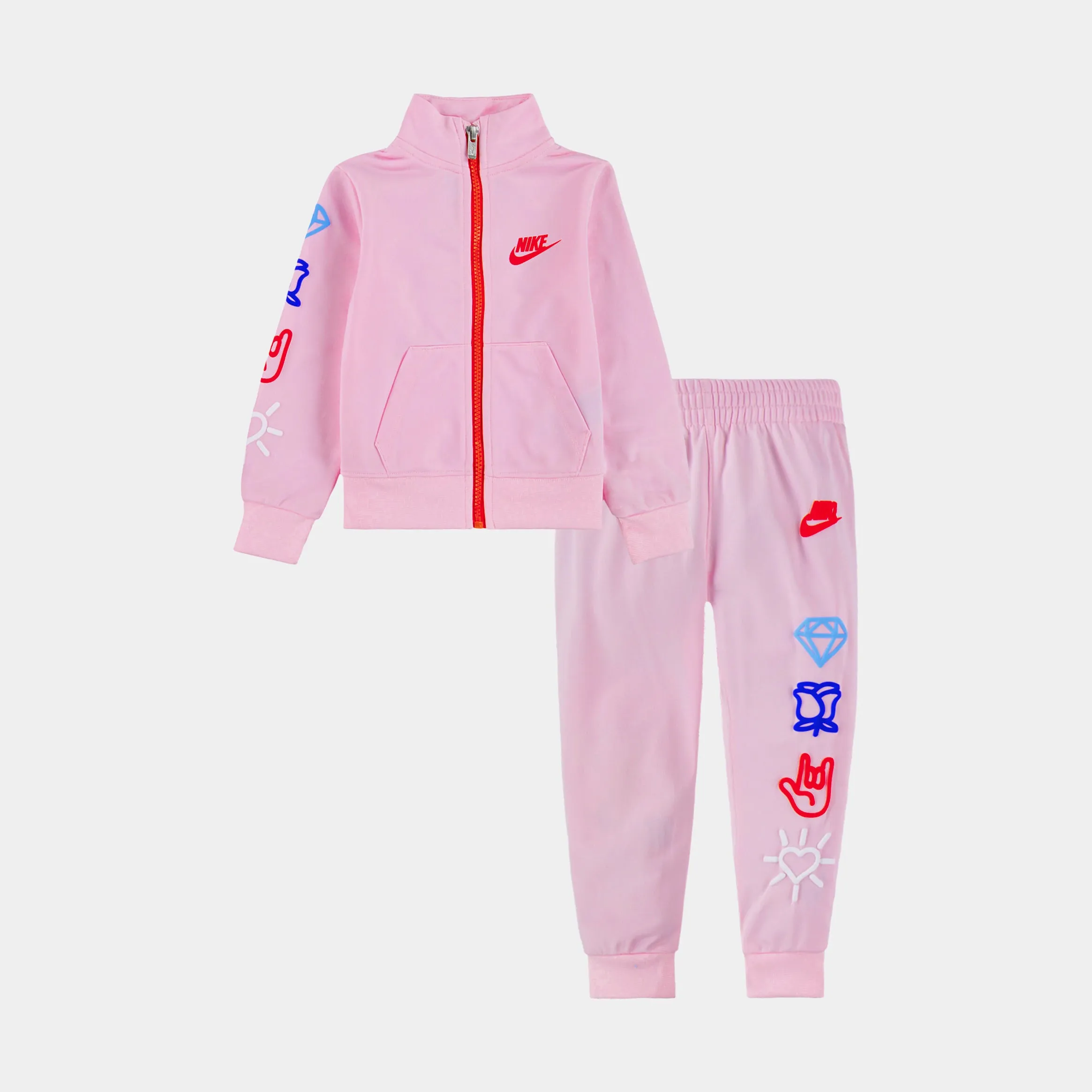 XO Swoosh Tricot Infant Toddler Set (Pink)